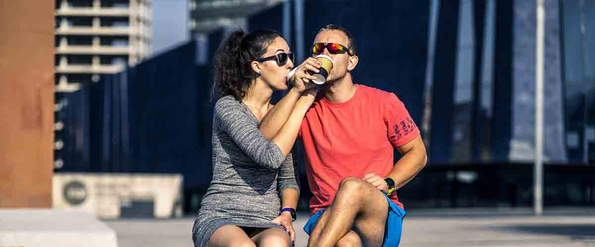 couple sharing coffee