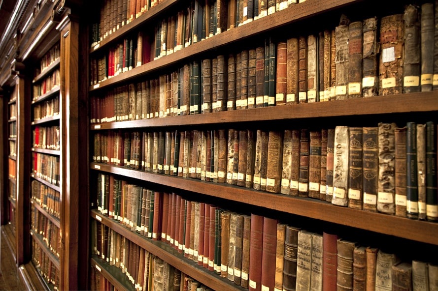 books on a shelf at the Fairfax Regional Library